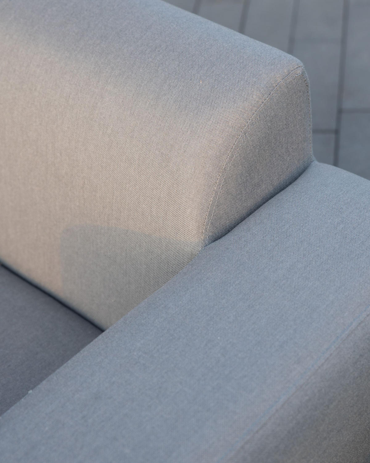 GARTENSESSEL 2er-SET grau/schwarzes Gestell Rovigo - Schwarz/Grau, Textil (105/68/84cm) - Beliani