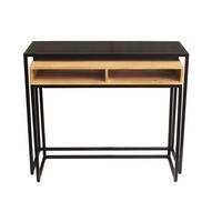 KONSOLE Mangoholz Metall B100 cm YPKA - Schwarz, Holz (100/38/81cm) - Miliboo