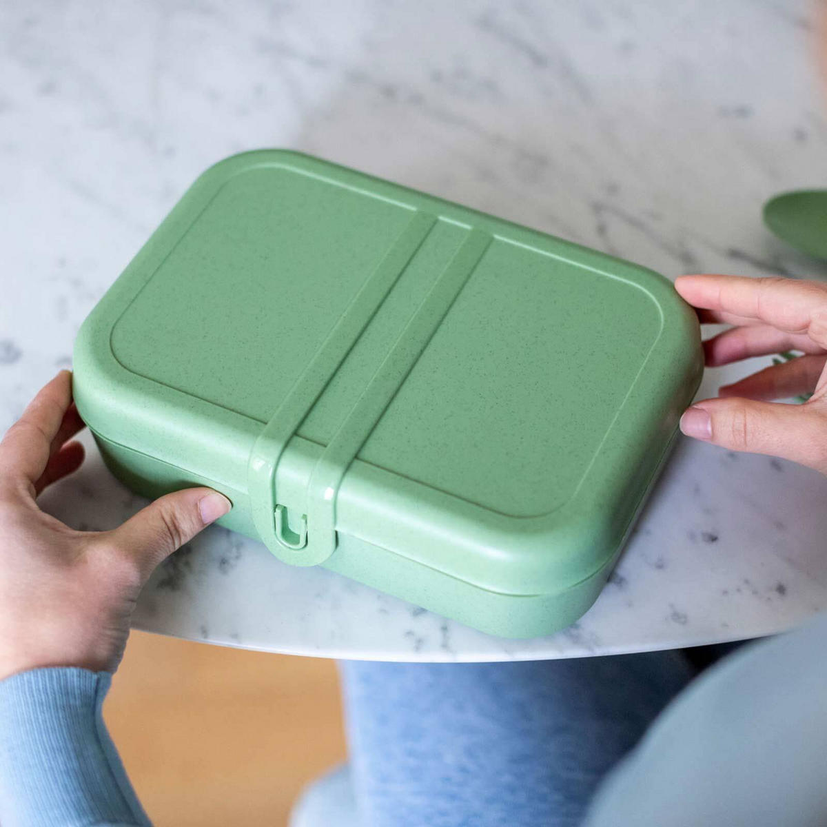 LUNCHBOX-SET INKL. BESTECK Pascal Ready nature leaf green - Grün, Kunststoff (16.6/6.2/23.2cm) - Koziol