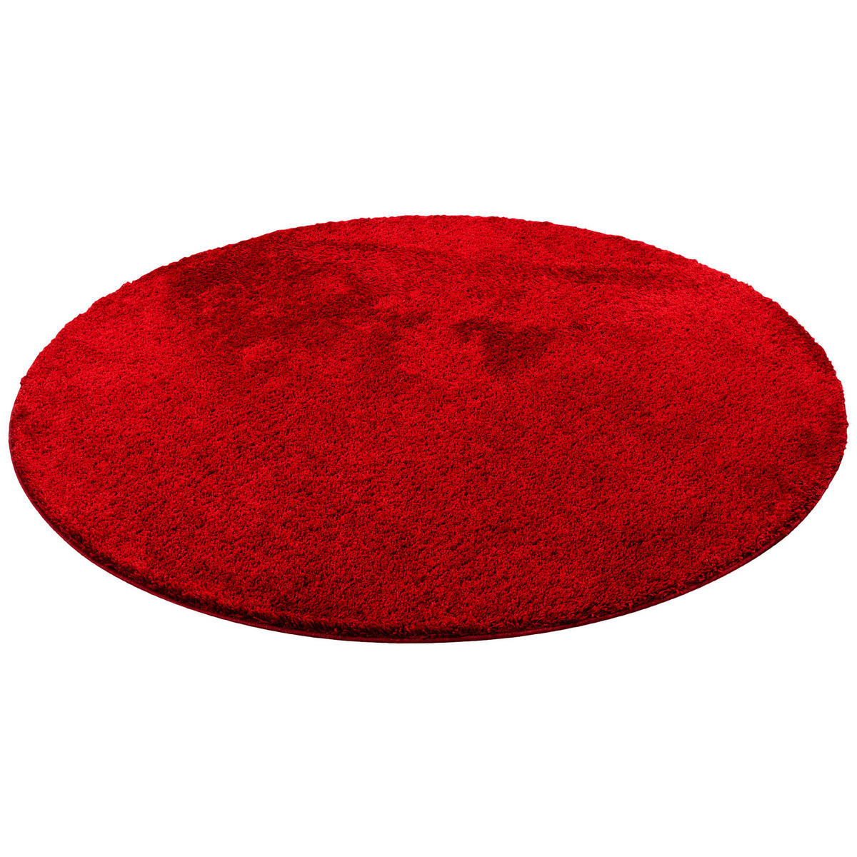 HOCHFLOR SHAGGY TEPPICH PALACE RUND - Weinrot, Textil (100/100cm) - Snapstyle