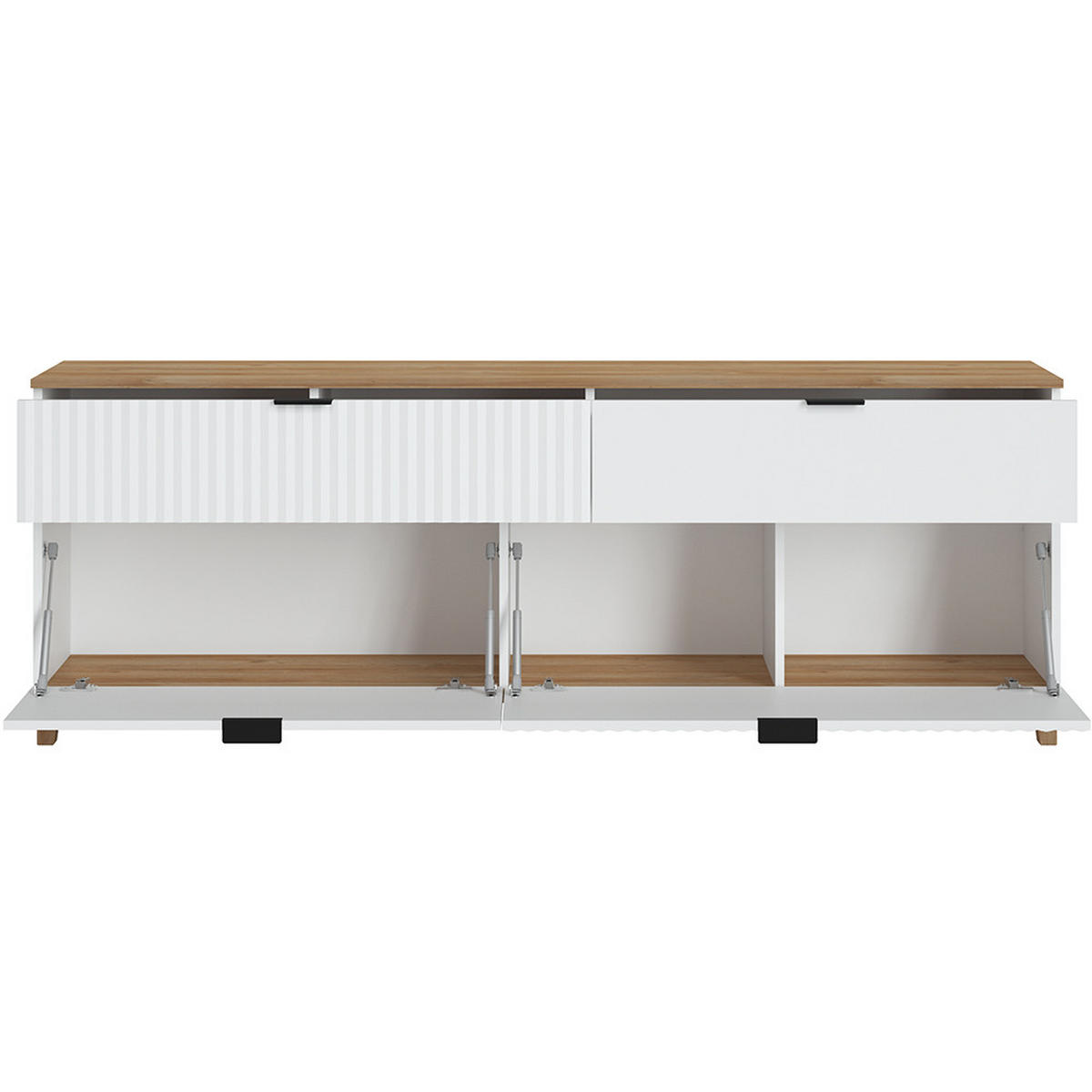 WOHNZIMMER-SET 6-TLG. Plymouth-129 - Weiß, Holzwerkstoff (724/208/68cm) - Lomado