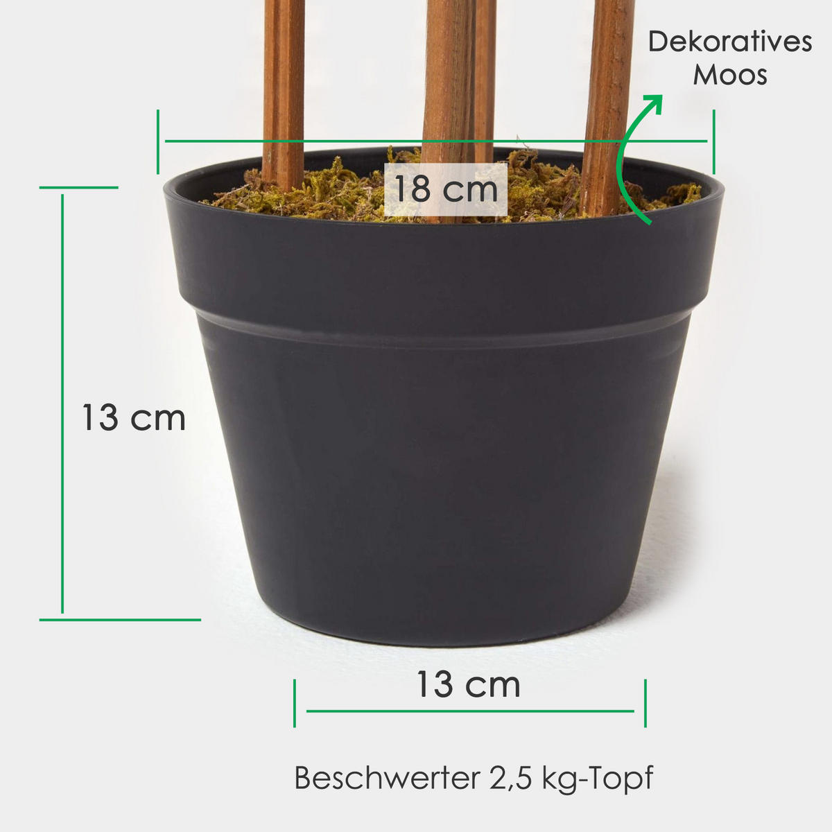 KUNSTBAUM Bambus, 155 cm - Grün, Kunststoff (155cm) - Homescapes