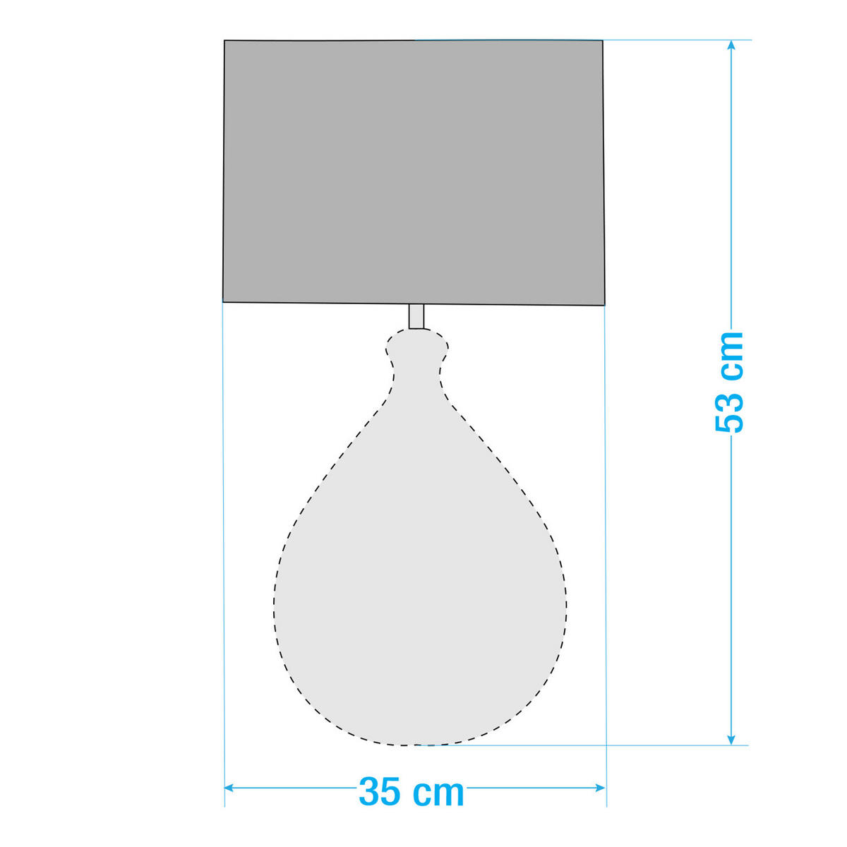TISCHLEUCHTE - 1-flammig - Beige, Textil (30/30/53cm) - home24