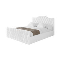 POLSTERBETT mit Bettkasten, Fußteil und Lattenrost, Boxbett mit Matratze H3/H4 - FALIO-Z 180x200 Weiß Kunstleder - Weiß Hochglanz, Holzwerkstoff/Textil (180/200cm) - ALTDECOR