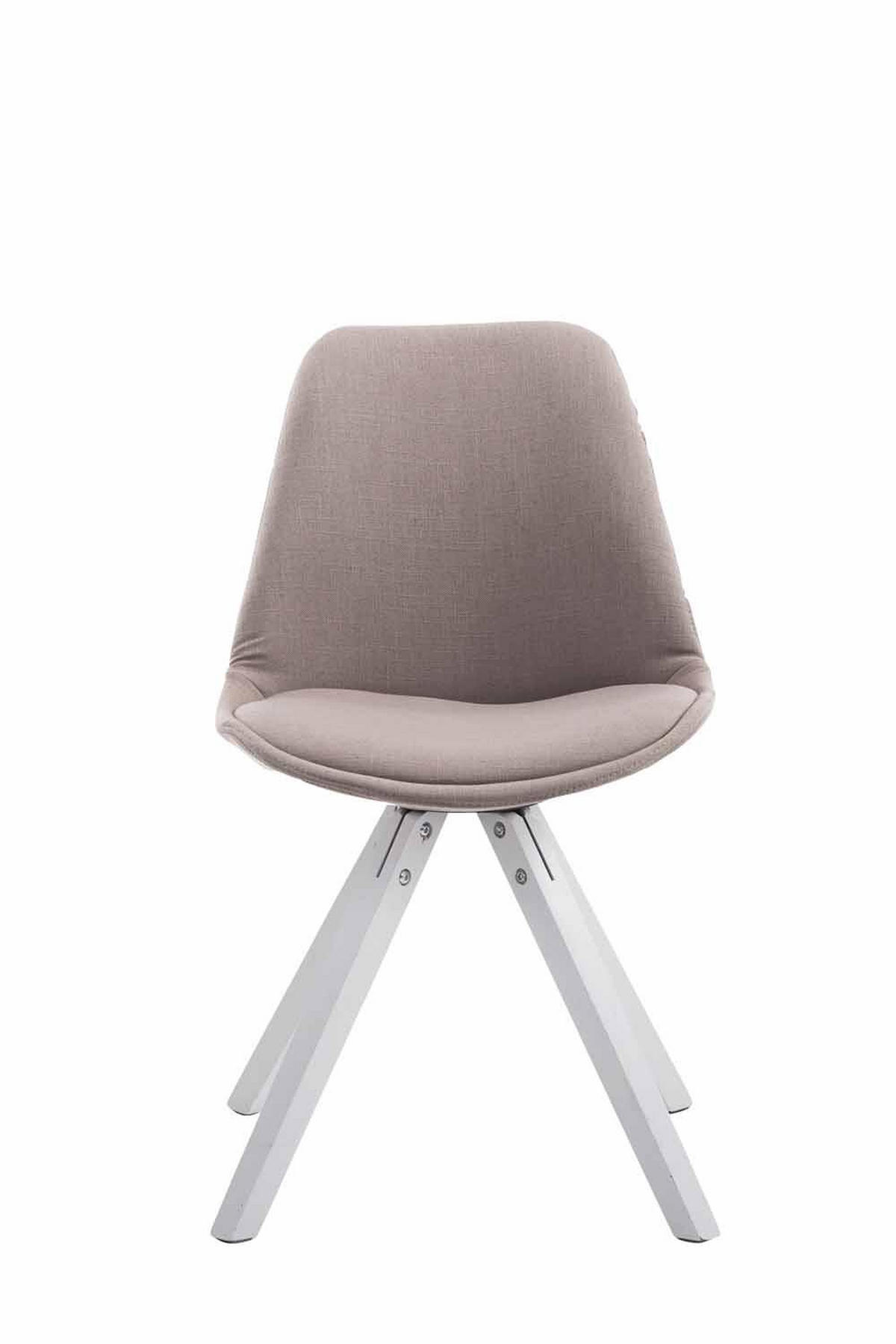 STUHL Stoff taupe - Taupe/Weiß, Holz/Textil (48/84/56cm) - CLP