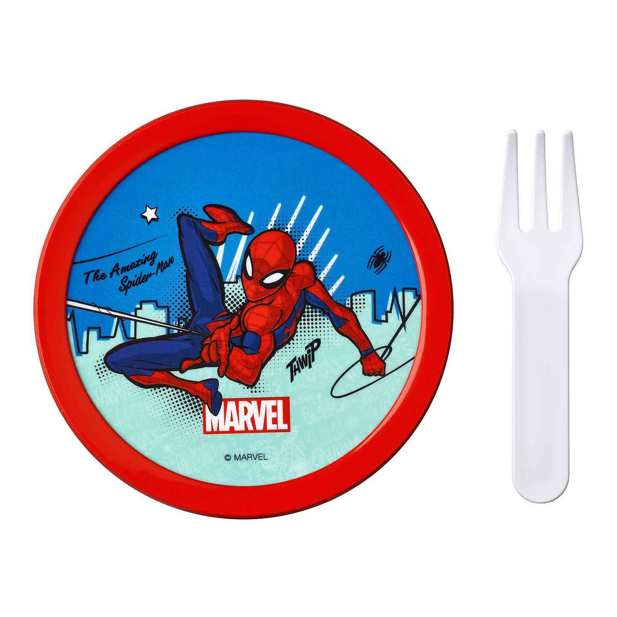 FRUCHTBOX MIT GABEL Campus Spiderman 300 ml - Blau/Rot, Kunststoff (6.7/10.4/6.7cm) - Mepal