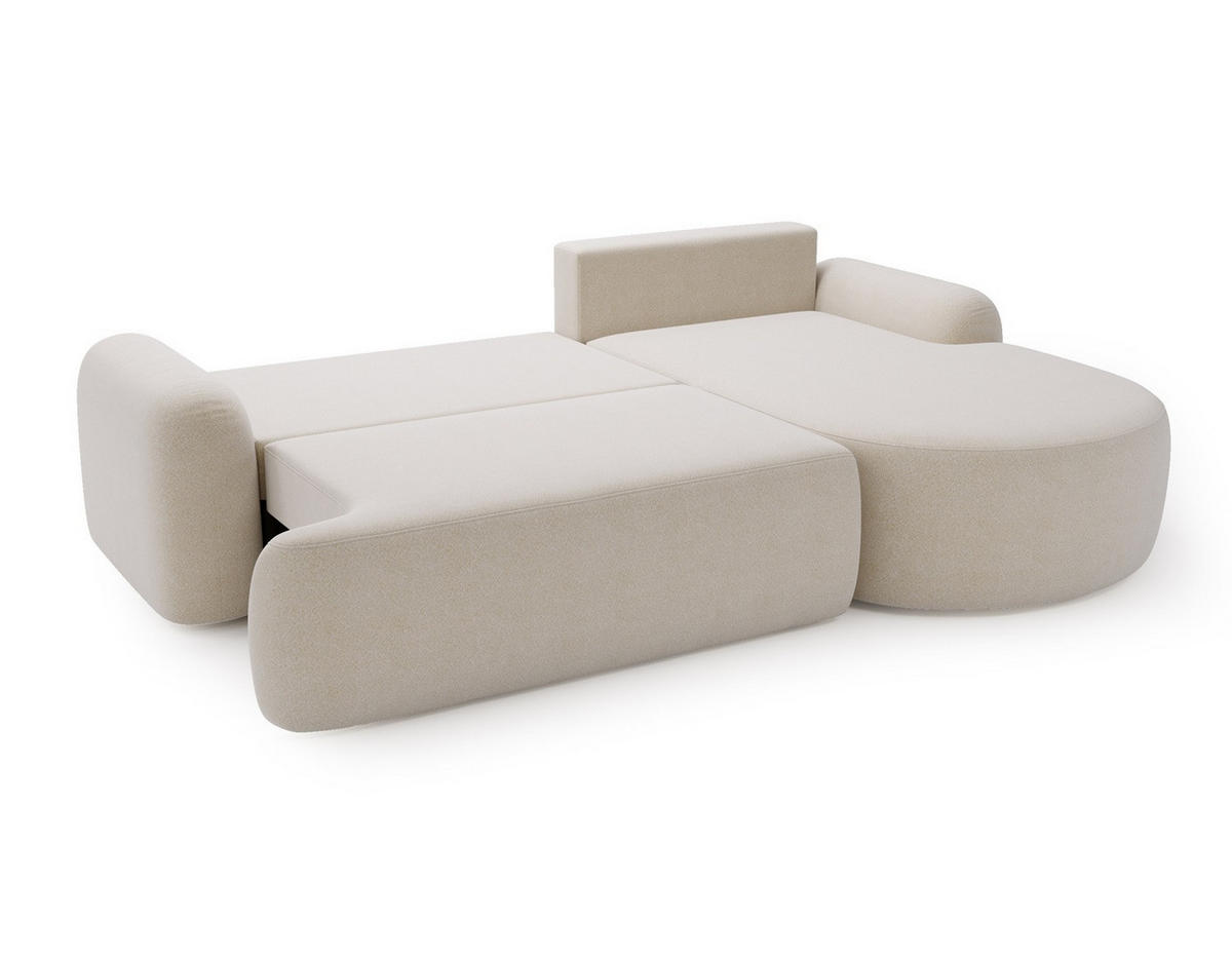 ECKSOFA DION BEIGE L - Rechts - Beige, Textil (261/177cm) - Luxkor24