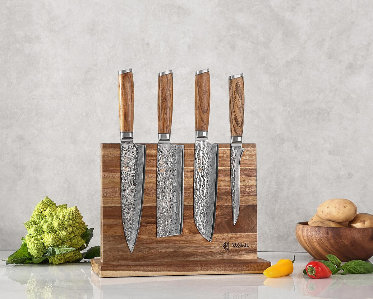 MESSER-SET 5-TEILIG 15–20 cm - Braun, Holz/Metall (1/1/1cm) - Wakoli