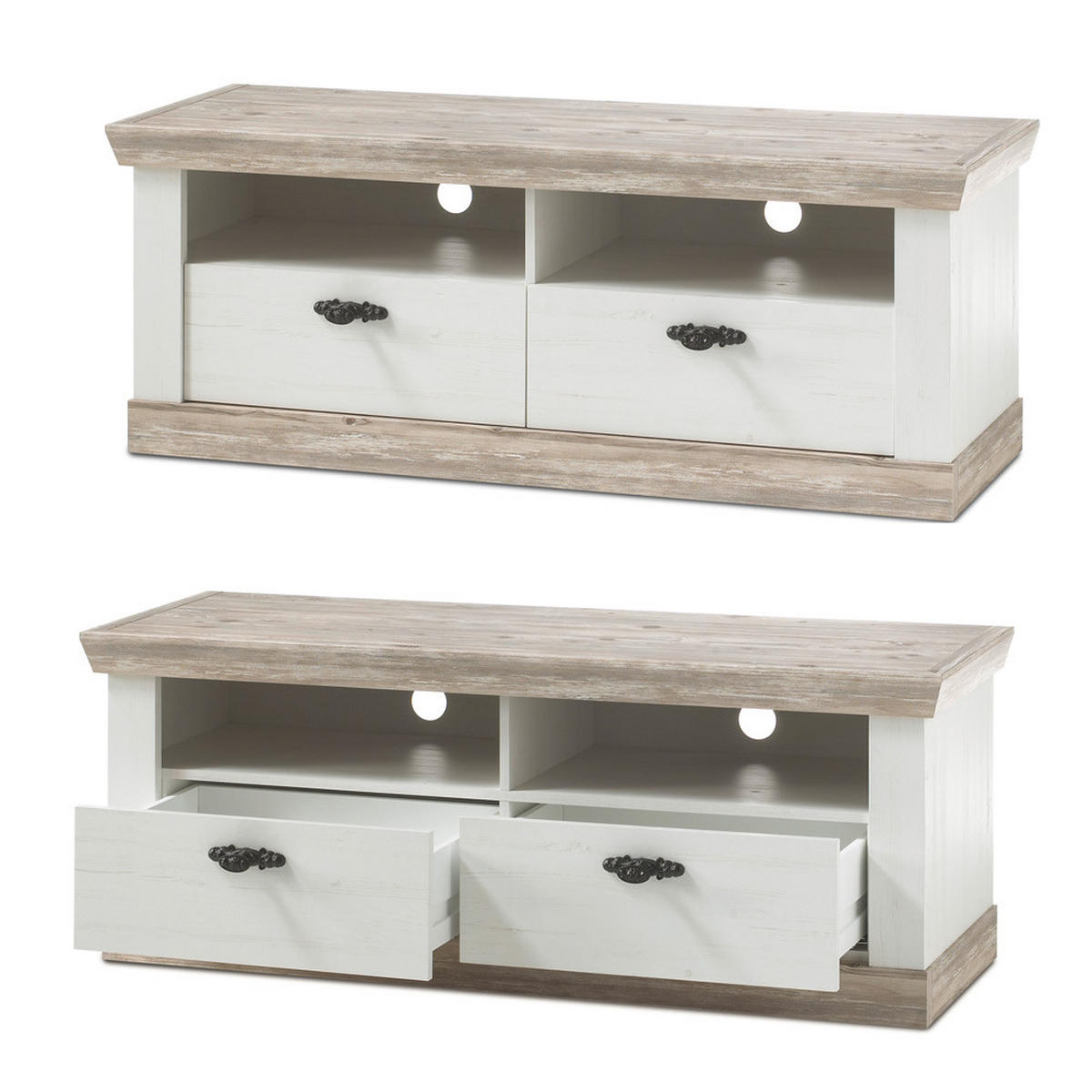 WOHNZIMMER-SET 4-TLG. Ferna-61 - Weiß, Holzwerkstoff (215/201/44cm) - Lomado