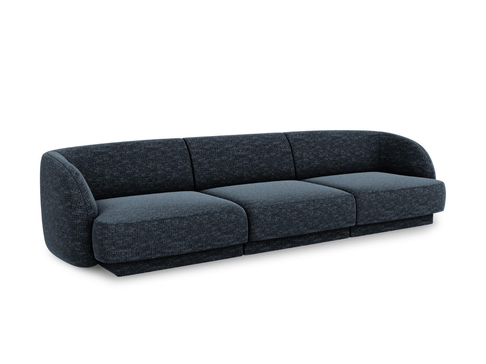 SOFA Miley aus Chenille-Stoff königsblau 3 Sitzplätze - Blau, Textil (90/70/255cm) - Micadoni