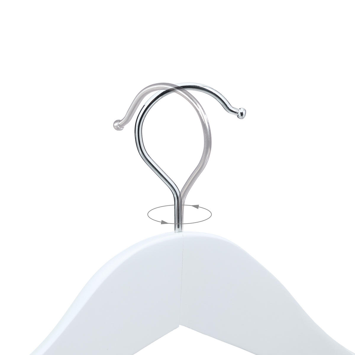 8XVEŠIAKY na oblek - biela, kov/drevo (6cm) - Relaxdays