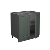 SPÜLENUNTERSCHRANK Fame-Line Grün-Gold Landhaus 80 cm mit Regal AP Anthrazit - Anthrazit/Grün, Holzwerkstoff (80/82/60cm) - Vicco