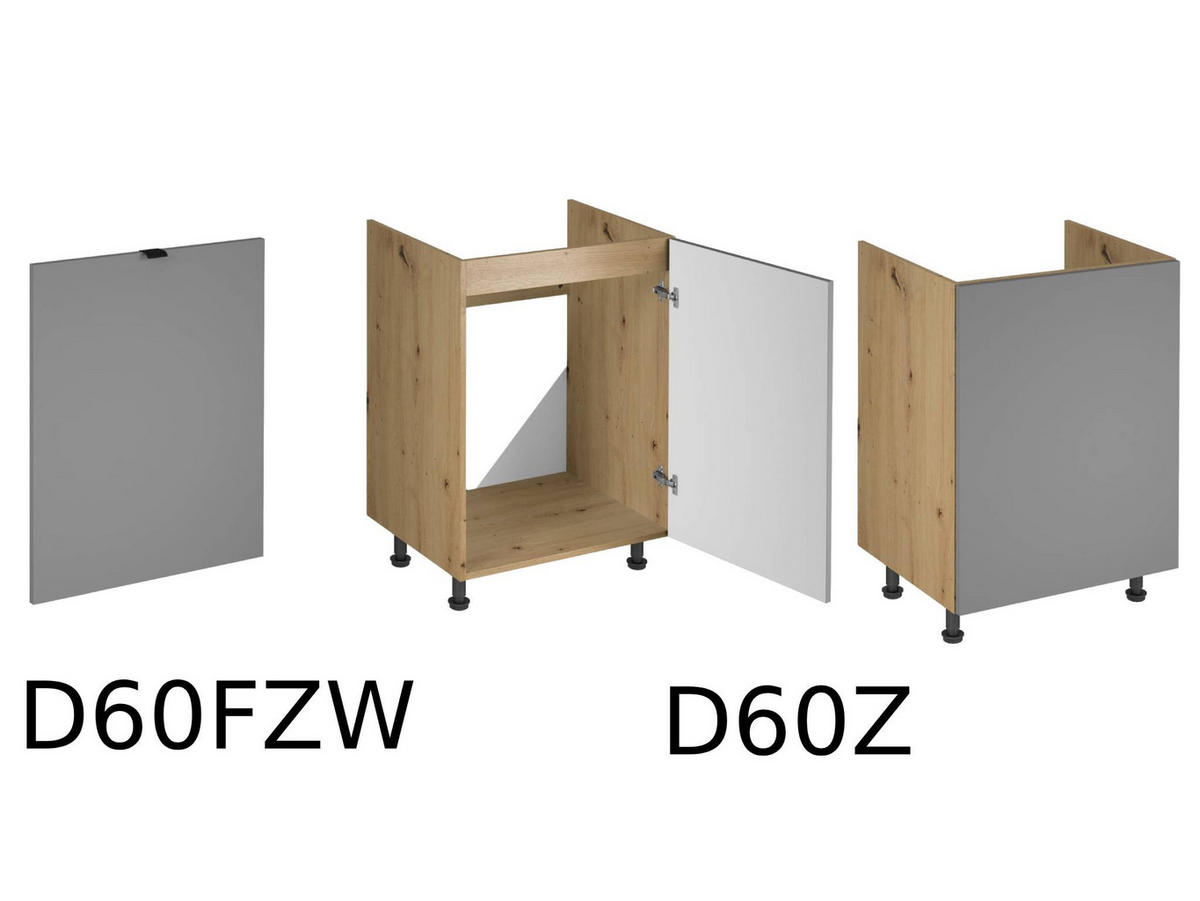 KÜCHENZEILE 340 - Langen KL1-M340 in Beige/Artisan Eiche - Beige/Schwarz, Holz (340/212/58cm)