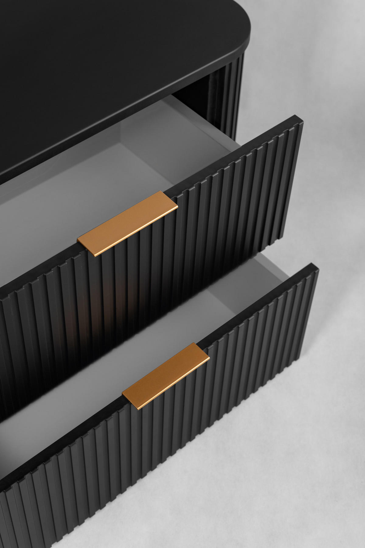 BADEZIMMERSCHRANK, Schwarz + Goldener Griff, 41,5 x 100 x 51,7 cm - Goldfarben/Schwarz, Holzwerkstoff/Kunststoff (100/51.7/41.5cm) - 3XE LIVING