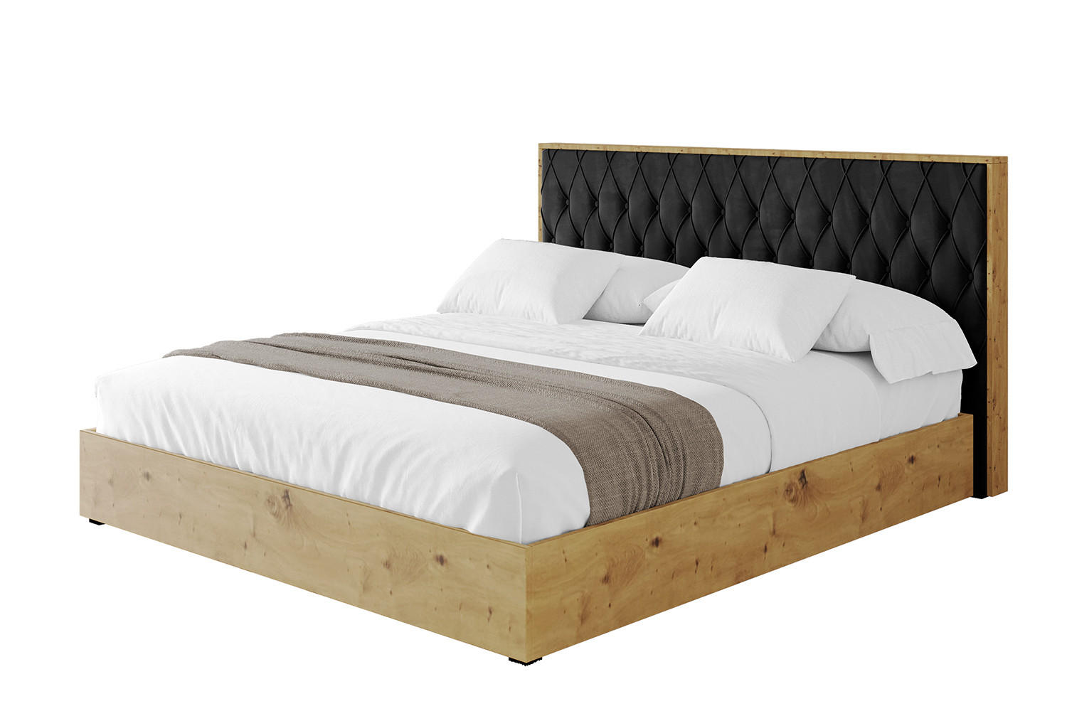 POLSTERBETT mit Bettkasten und Lattenrost, Bett mit Matratze H3/H4 - ENZO5 120x200 Schwarz - Schwarz, Holzwerkstoff/Textil (120/200cm) - ALTDECOR