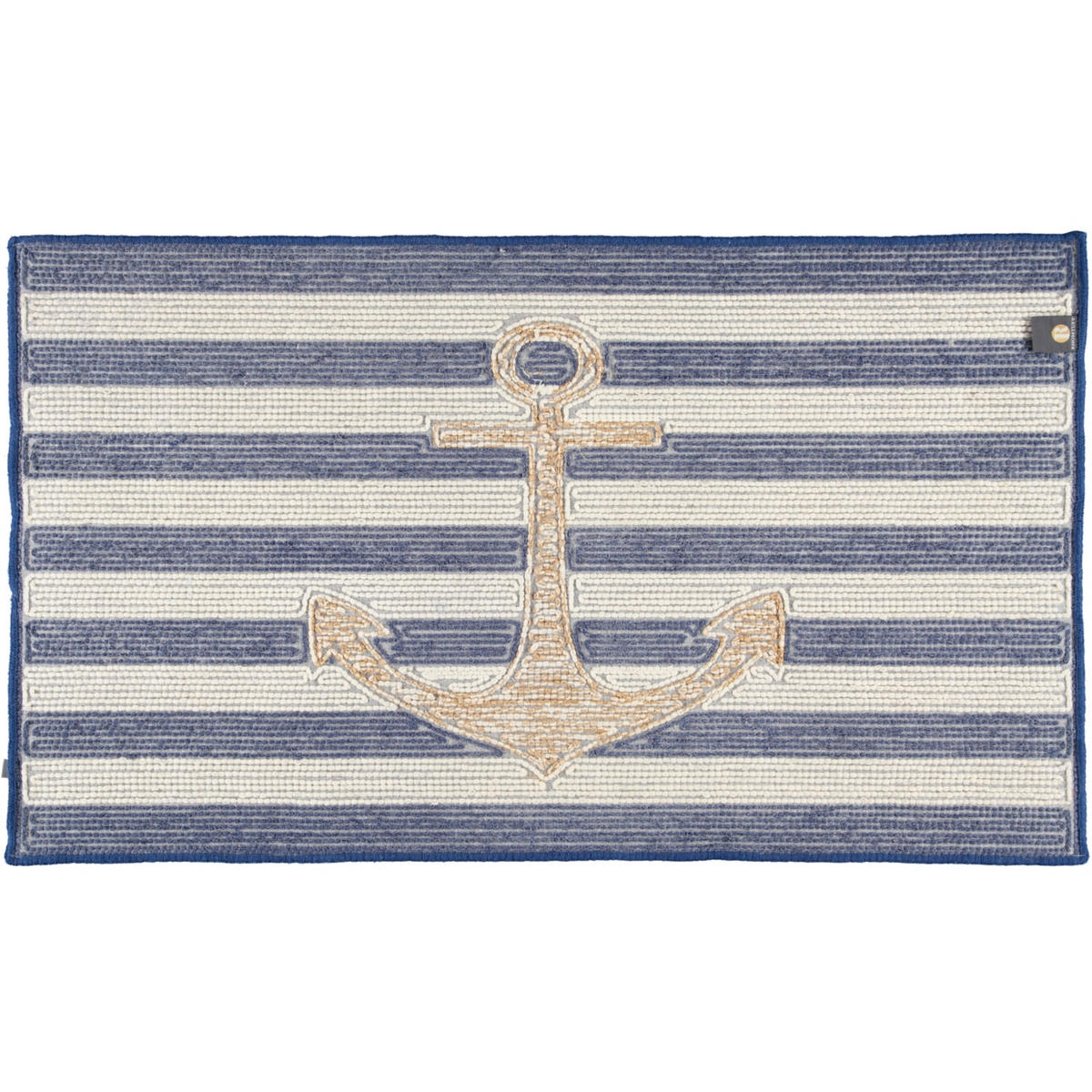 BADTEPPICHE ANKER ROYAL-WEISS-WEISS-GOLD LUREX - 1368 - Blau, Textil (70/120cm) - Rhomtuft