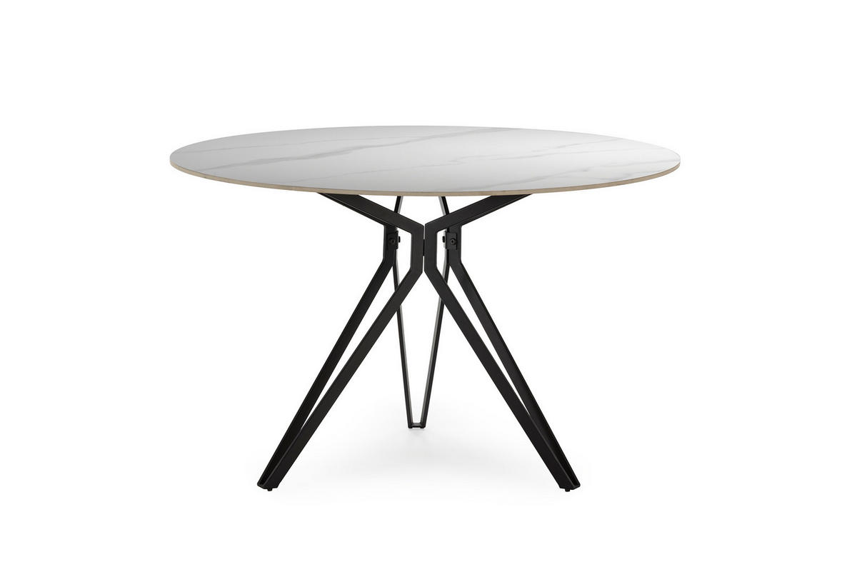 ESSTISCH Aina Schwarz 120/120/76 cm - Schwarz, Stein (120/120/76cm)