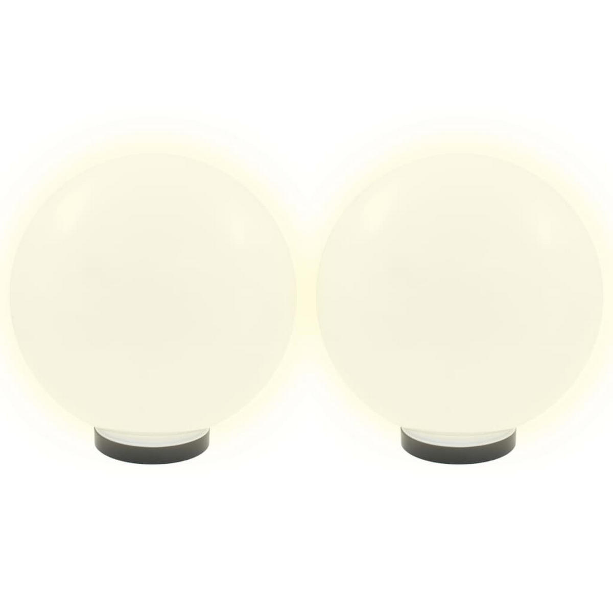 LED-GARTENLEUCHTEN 2Er Set Kugelförmig 30 Cm Pmma - Weiß, Kunststoff (30/30/30cm) - vidaXL