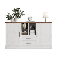 SIDEBOARD 140/40/79,5 cm weiß/braun aus Spanplatte mit Soft-Close - Braun, Holzwerkstoff (140/79.5/40cm) - OKWISH