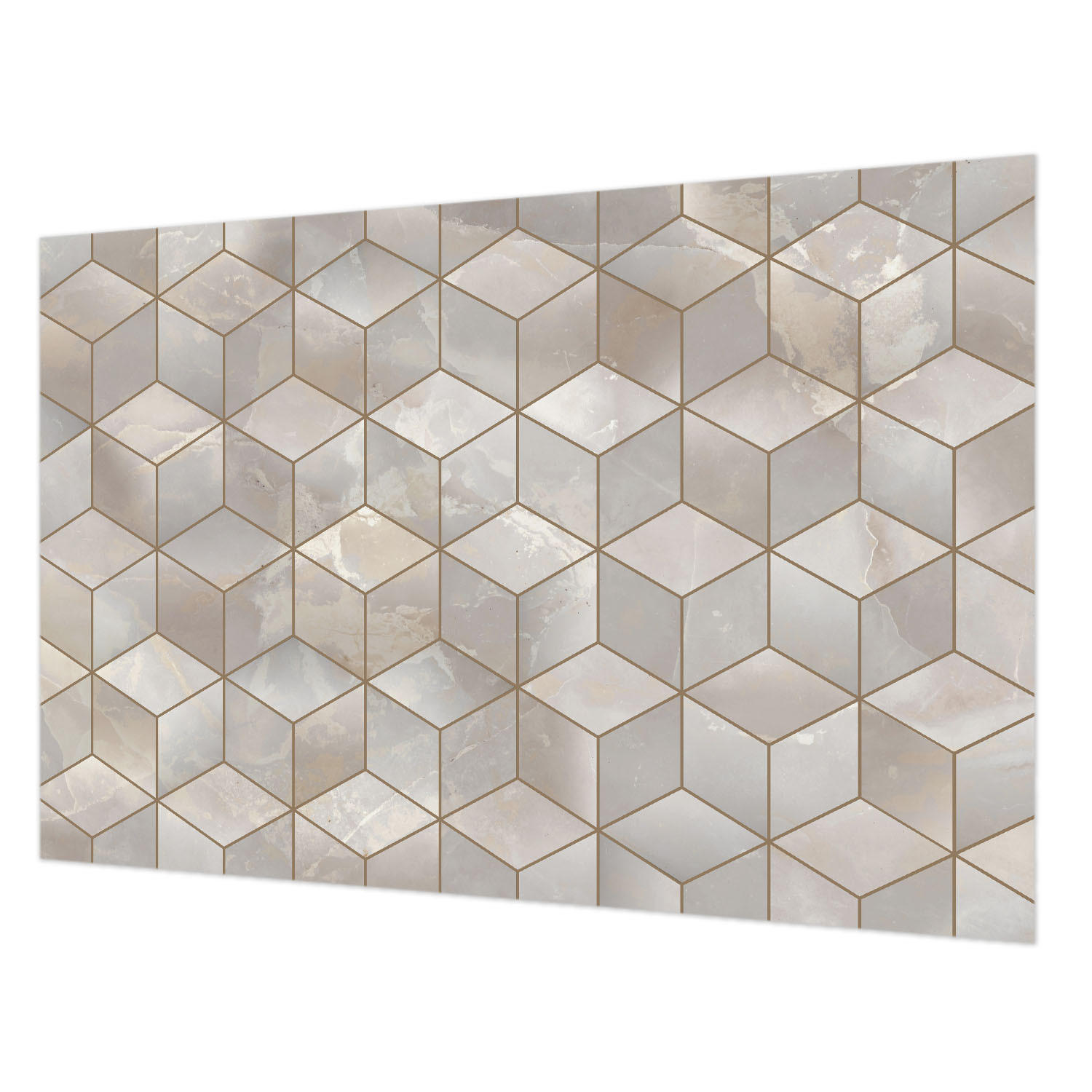 FOTOTAPETE 104x70 cm - Geometrisches Mosaik - Grau, Textil (104/70cm) - Wallfluent