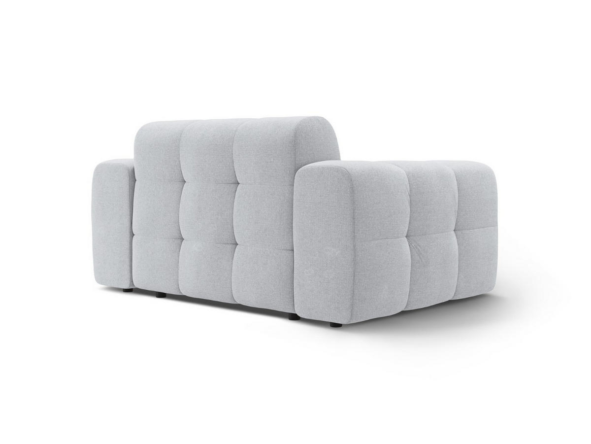 SOFA Kendal aus strukturiertem Stoff hellgrau 2 Sitzplätze - Hellgrau, Textil (156/79/103cm) - Micadoni