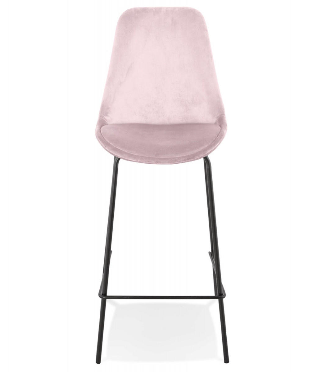 BARHOCKER Samt Sitz mit Metallgestell mittelhoch SPARK, Rosa-Schwarz 45x49x105 cm - Pink/Schwarz, Textil/Metall (45/105/49cm) - KADIMA DESIGN