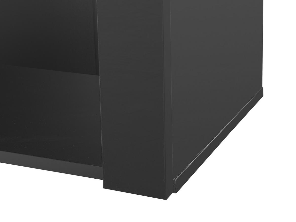 VITRINE in Schwarz Hochglanz-Vitrine mit LED-Beleuchtung, 3 Glasböden,fürs Wohn- oder Esszimmer, B55/T38/H166cm - Schwarz, Glas/Holzwerkstoff (55/166/38cm) - STILVORA