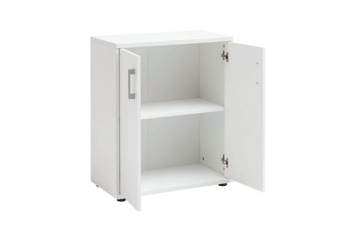 AKTENSCHRANK Tiger Small 77x65x34 cm 2 Fächern & 2 Flügeltüren Weiß - Weiß, Holz (65/77/34cm) - PROREGAL