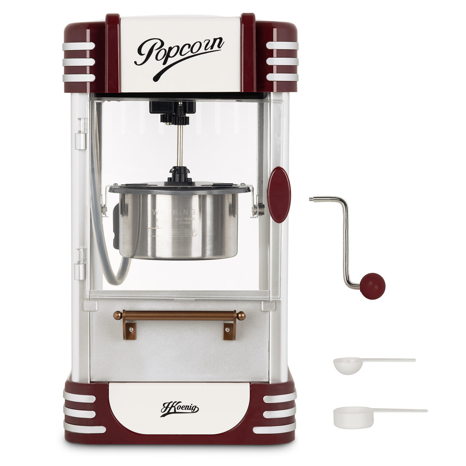 POPCORNMASCHINE POP330 Rot und Grau - Rot, Metall (29.5/44.4/29.2cm) - HKoenig