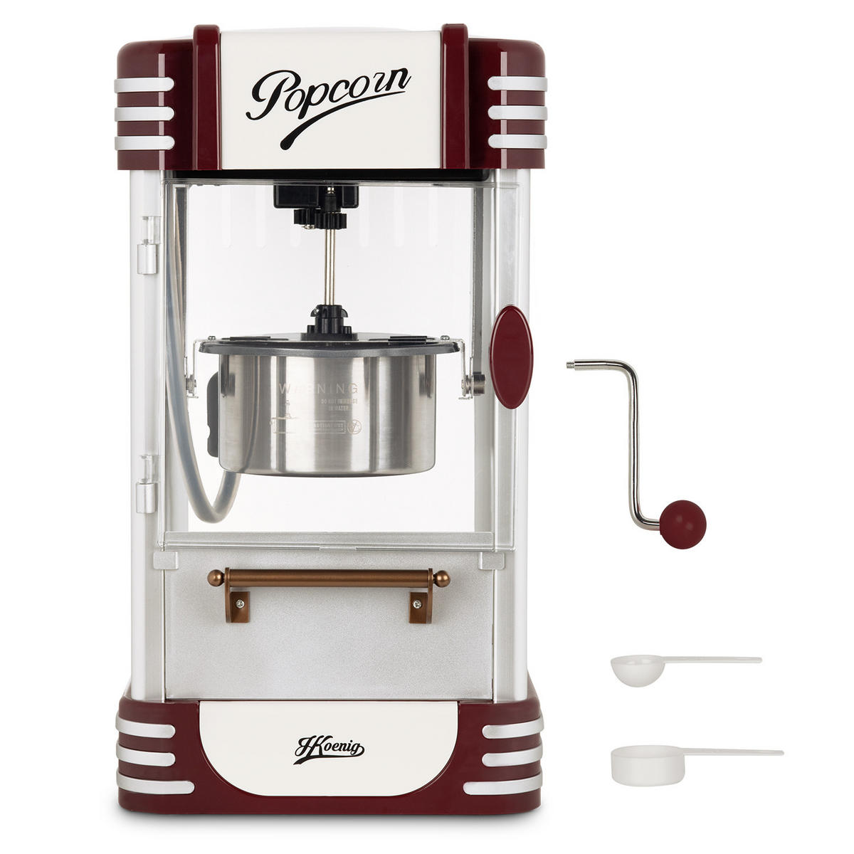 POPCORNMASCHINE POP330 Rot und Grau - Rot, Metall (29.5/44.4/29.2cm) - HKoenig