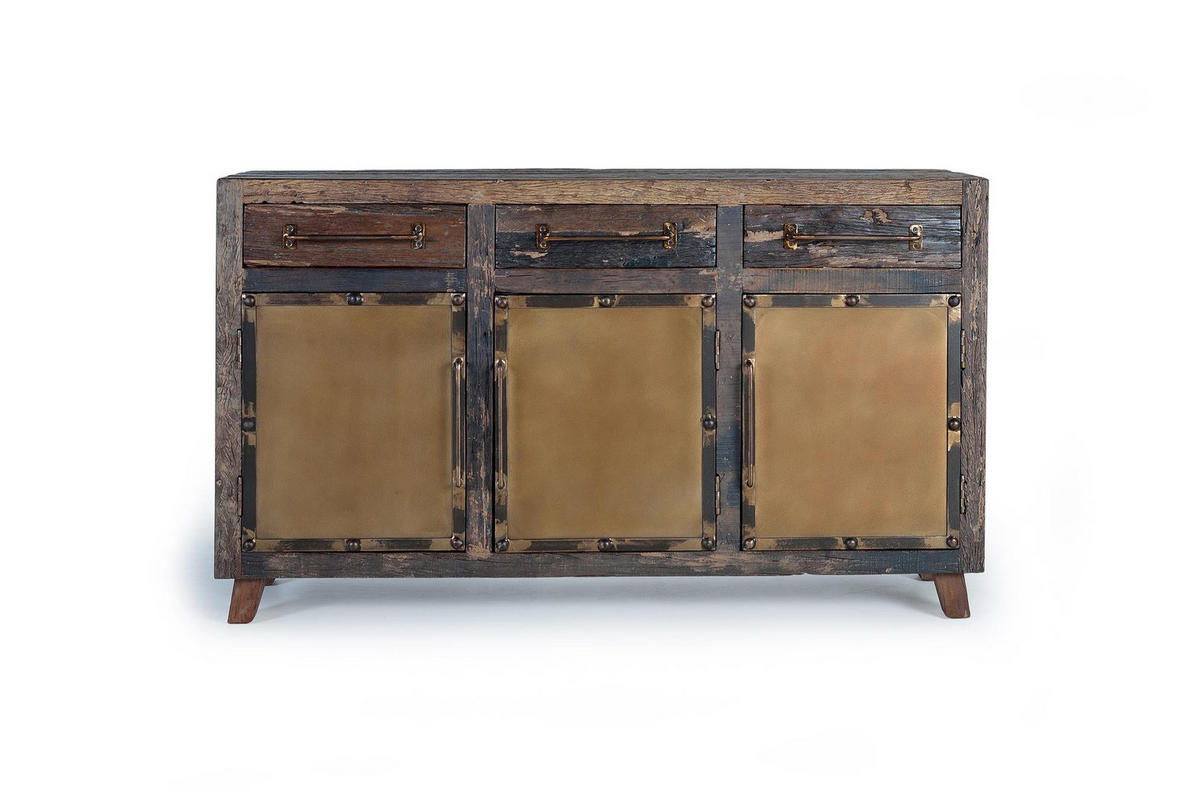 SIDEBOARD aus recyceltem Holz und Metall - Braun, Holz (40/90/150cm) - Giner y Colomer