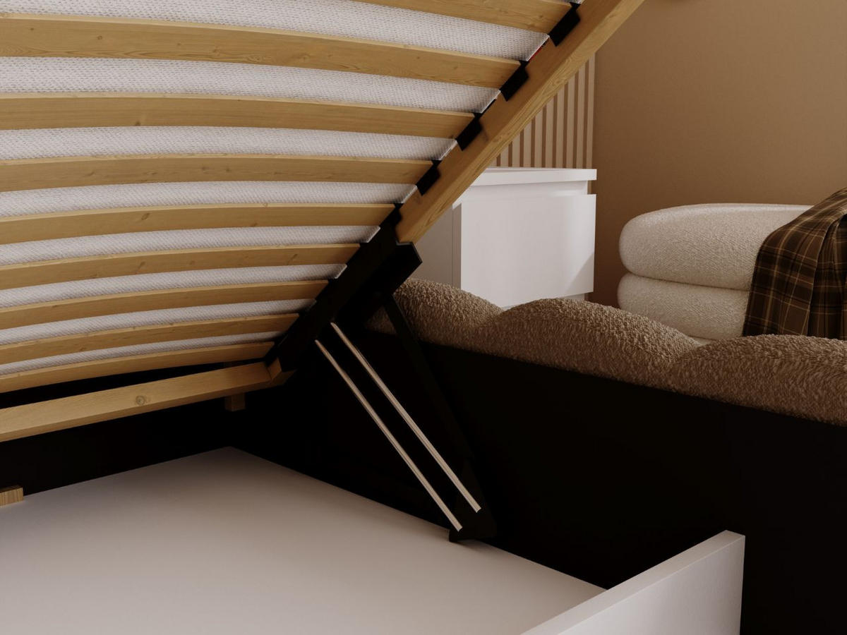 POLSTERBETT Smile 200x200 Bouclé-Stoff Braun - Braun, Textil (200/200cm) - Graingold