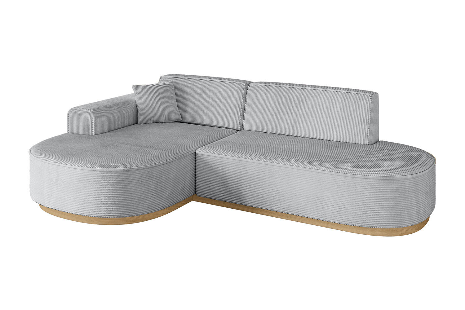 ECKSOFA Ottomane Links MARI-L1-v2 - 243x171x83 cm Grau Cord - Grau, Holzwerkstoff/Textil (243/171cm) - ALTDECOR