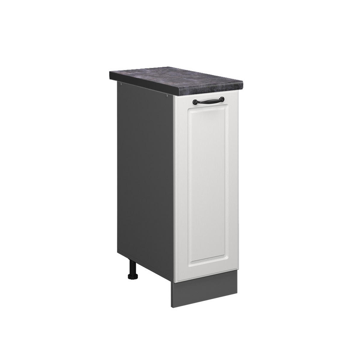 APOTHEKERSCHRANK R-Line Weiß Landhaus 30 cm, AP Anthrazit - Anthrazit/Weiß, Holzwerkstoff (30/81.6/60cm) - Vicco