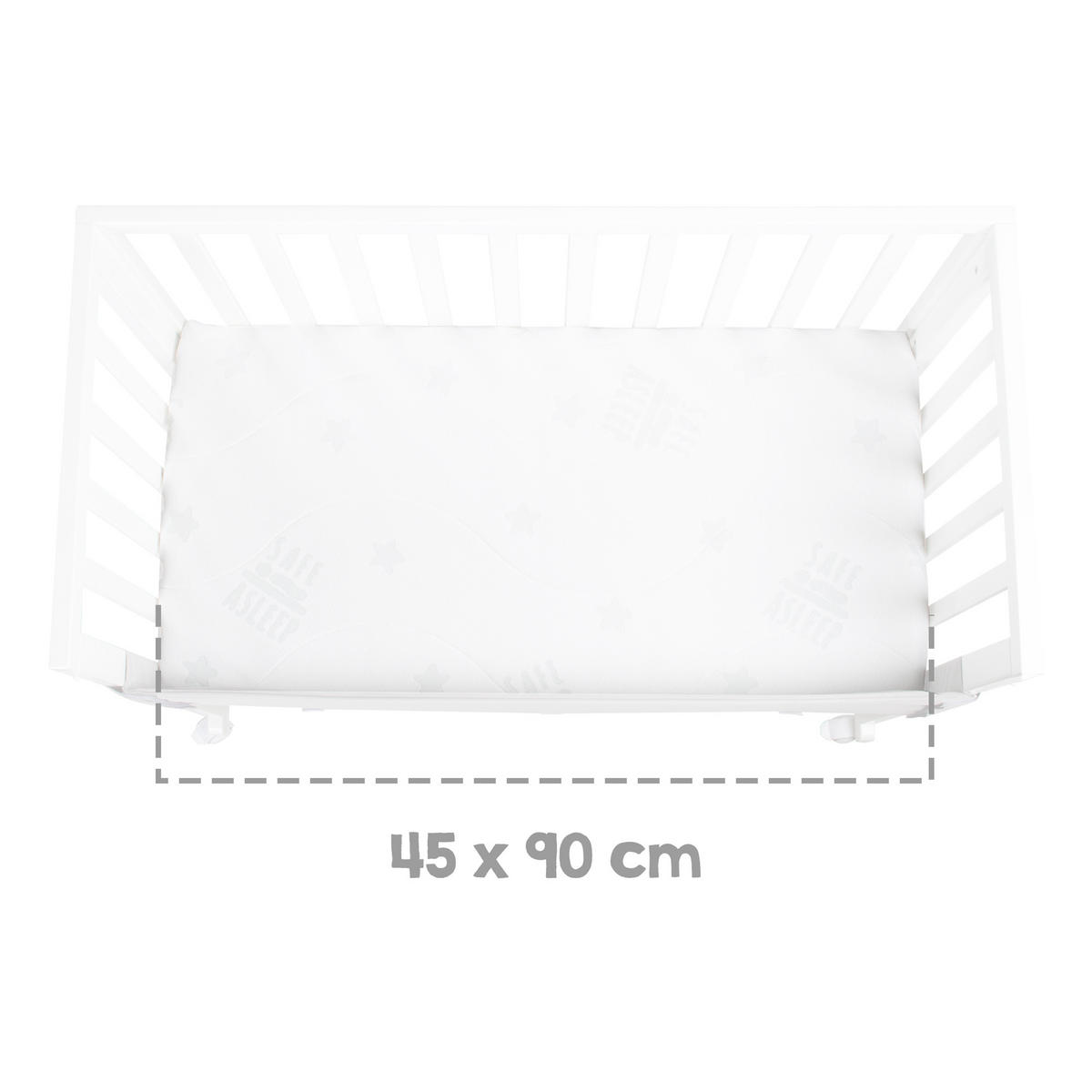 BEISTELLBETT Sternenzauber grau 3in1 Set 90 x 45 cm - Creme/Weiß, Holzwerkstoff (45/90cm) - Roba