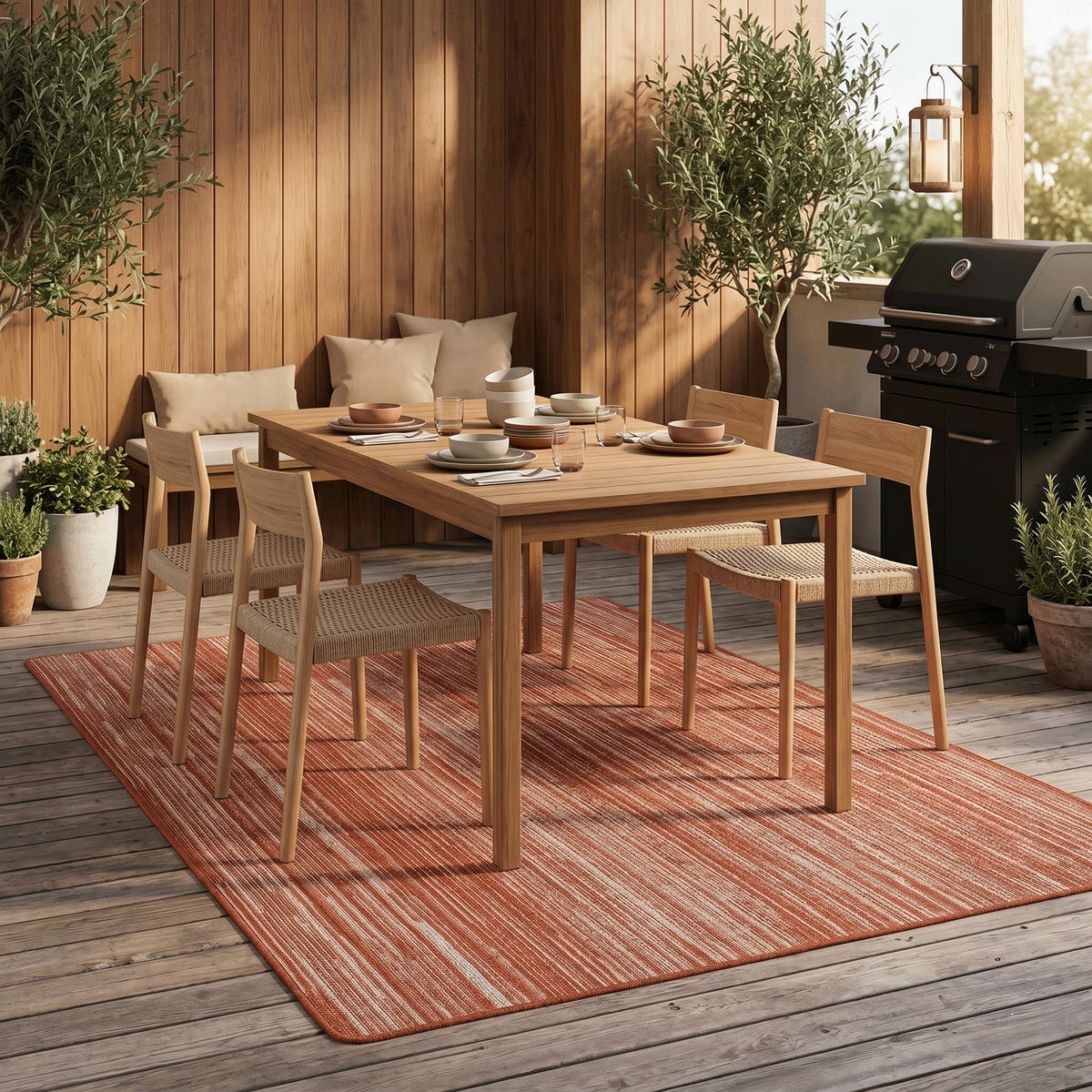 IN- UND OUTDOOR TEPPICH BEIDSEITIG NEWPORT DESIGN - Terracotta, Textil (200/250cm) - Snapstyle