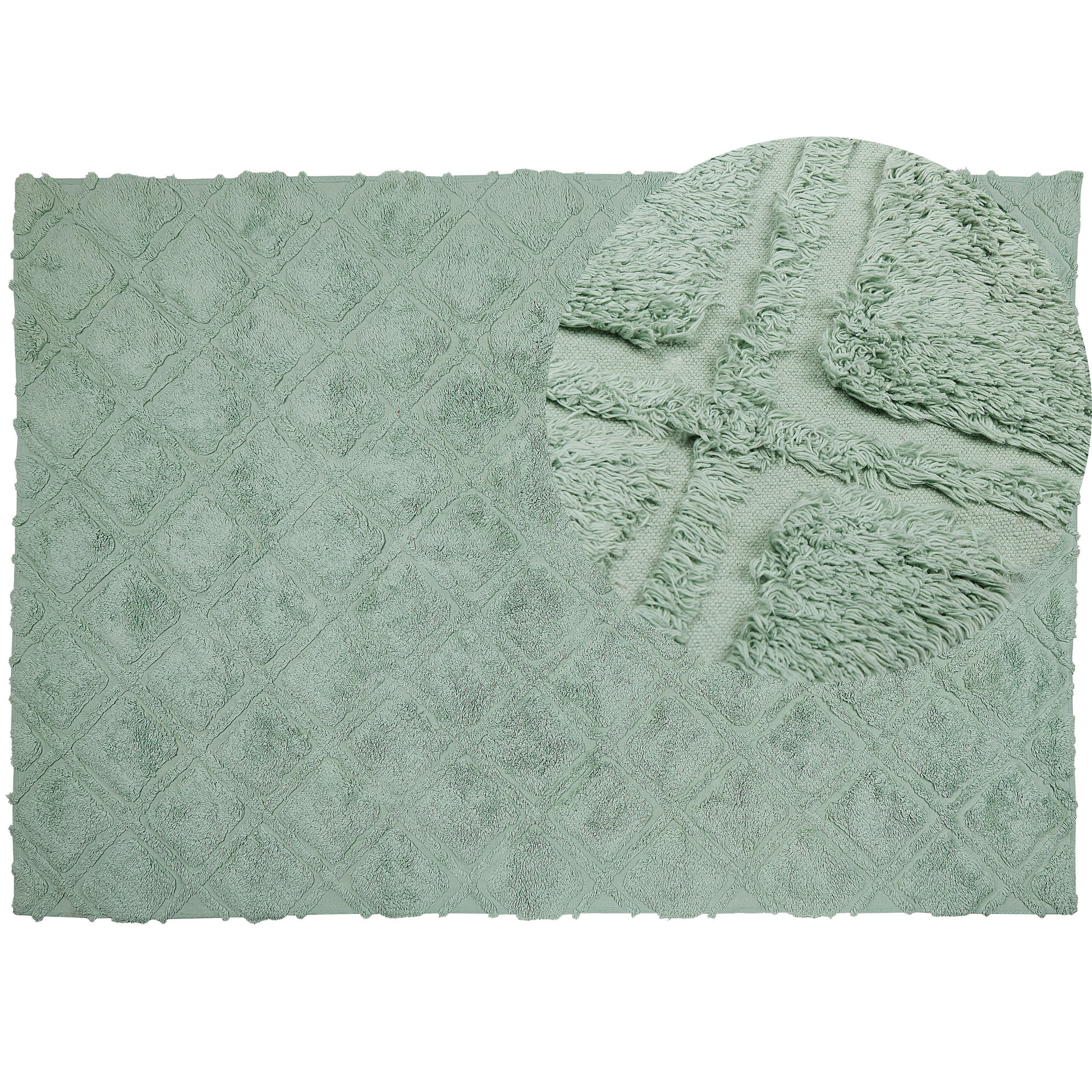 KURZFLOR-TEPPICH Hatay 230/160 cm - Grün, Textil (160/230cm) - Beliani