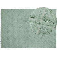 KORTLUGGAD MATTA Hatay 230/160 cm - Grön, Textil (160/230cm) - Beliani