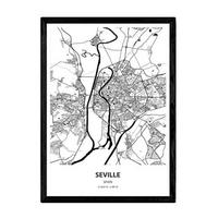 POSTER Karte Von Sevilla - Spanien A4 Rahmenlos - Klar, Papier (29.7/5/21cm) - Nacnic