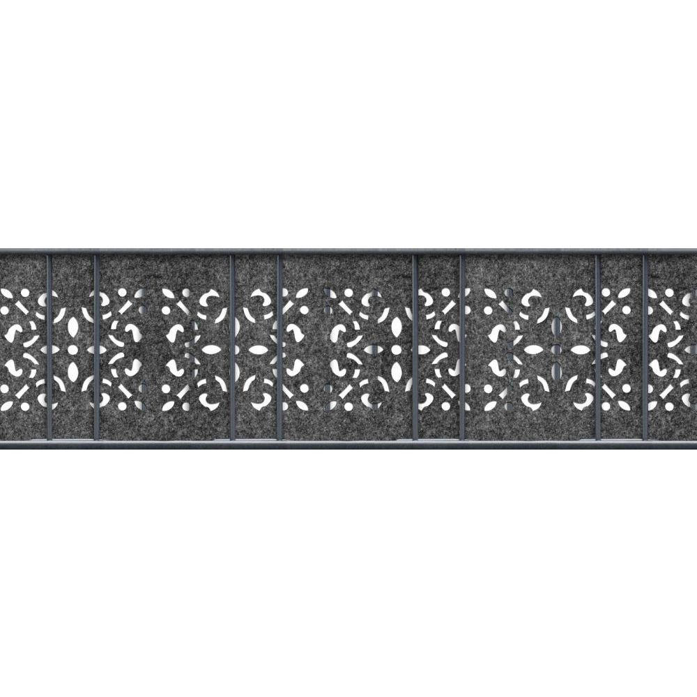 SICHTSCHUTZSTREIFEN Design Vlies Ornament für Doppelstabmatten Anthrazit 2,6m - Anthrazit, Kunststoff (260/19cm) - ZAUN|ZU