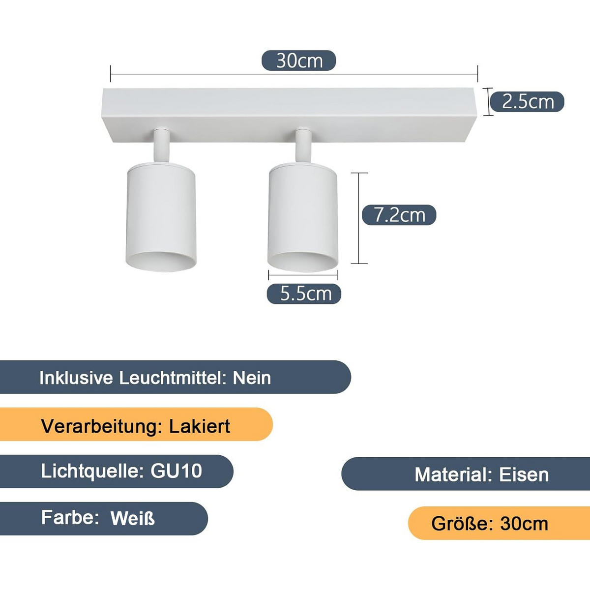 STRAHLER Glanz 30/6/10 cm - Weiß, Metall (30/6/10cm) - Nettlife