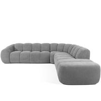 ECKSOFA RECHTS FLAVA, hell Aschgrau - Hellgrau, Holz/Holzwerkstoff (310/314cm) - KONSIMO®