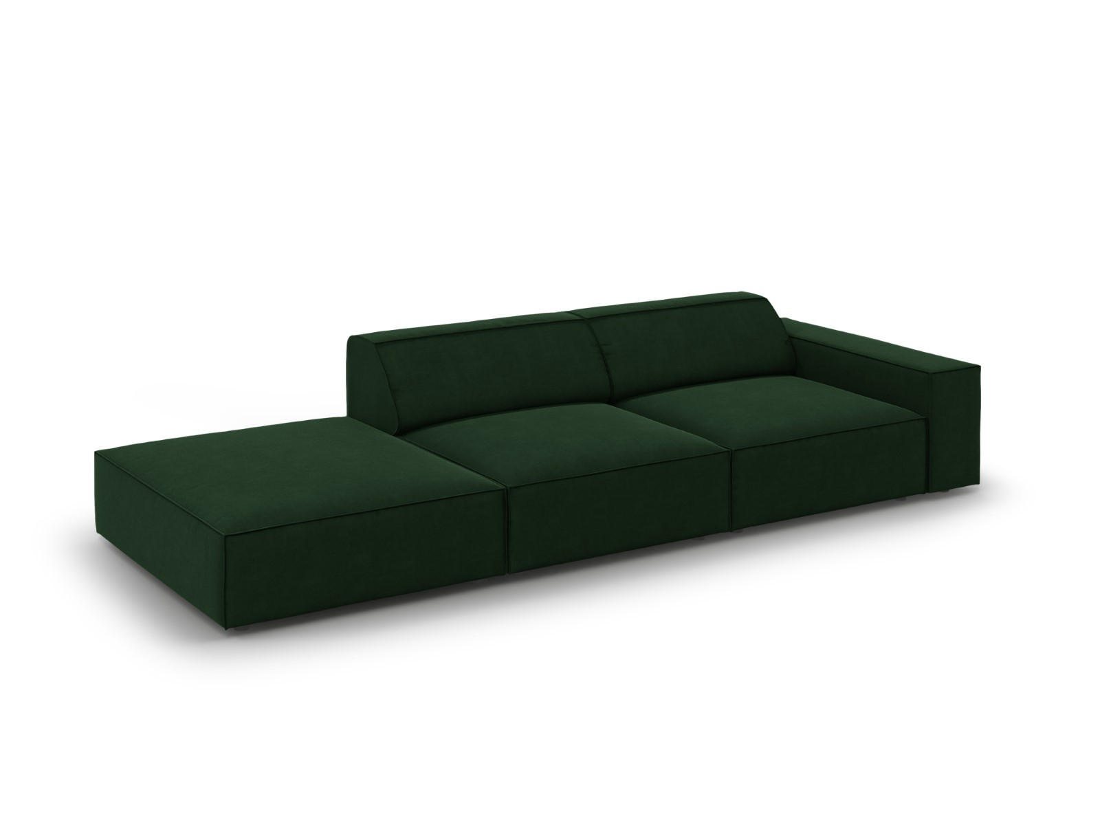 SOFA Jodie aus Samt flaschengrün 3 Sitzplätze - Dunkelgrün, Textil (262/70/102cm) - Micadoni
