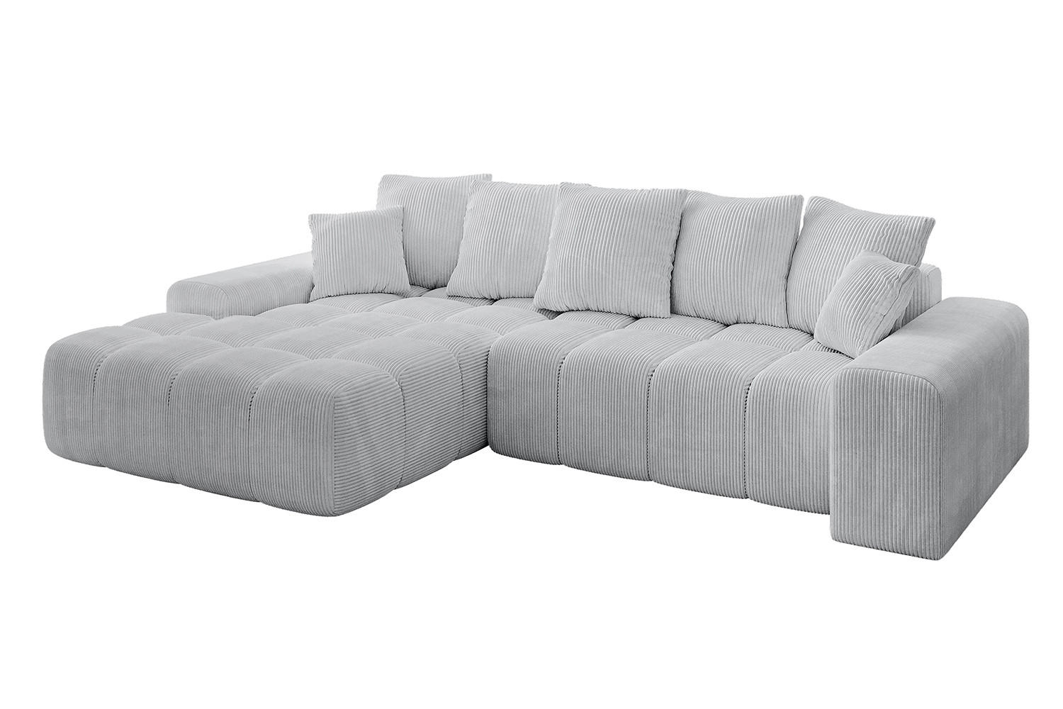 ALTDECOR ROHOVÁ SEDACÍ SOUPRAVA s otomanem vlevo ENSI-L - 267x164x69 cm šedá