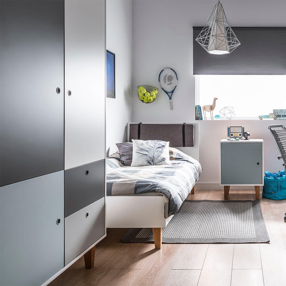 SCHRANK blau - Blau, Holzwerkstoff (103.5/201.5/55cm) - Petits-meubles