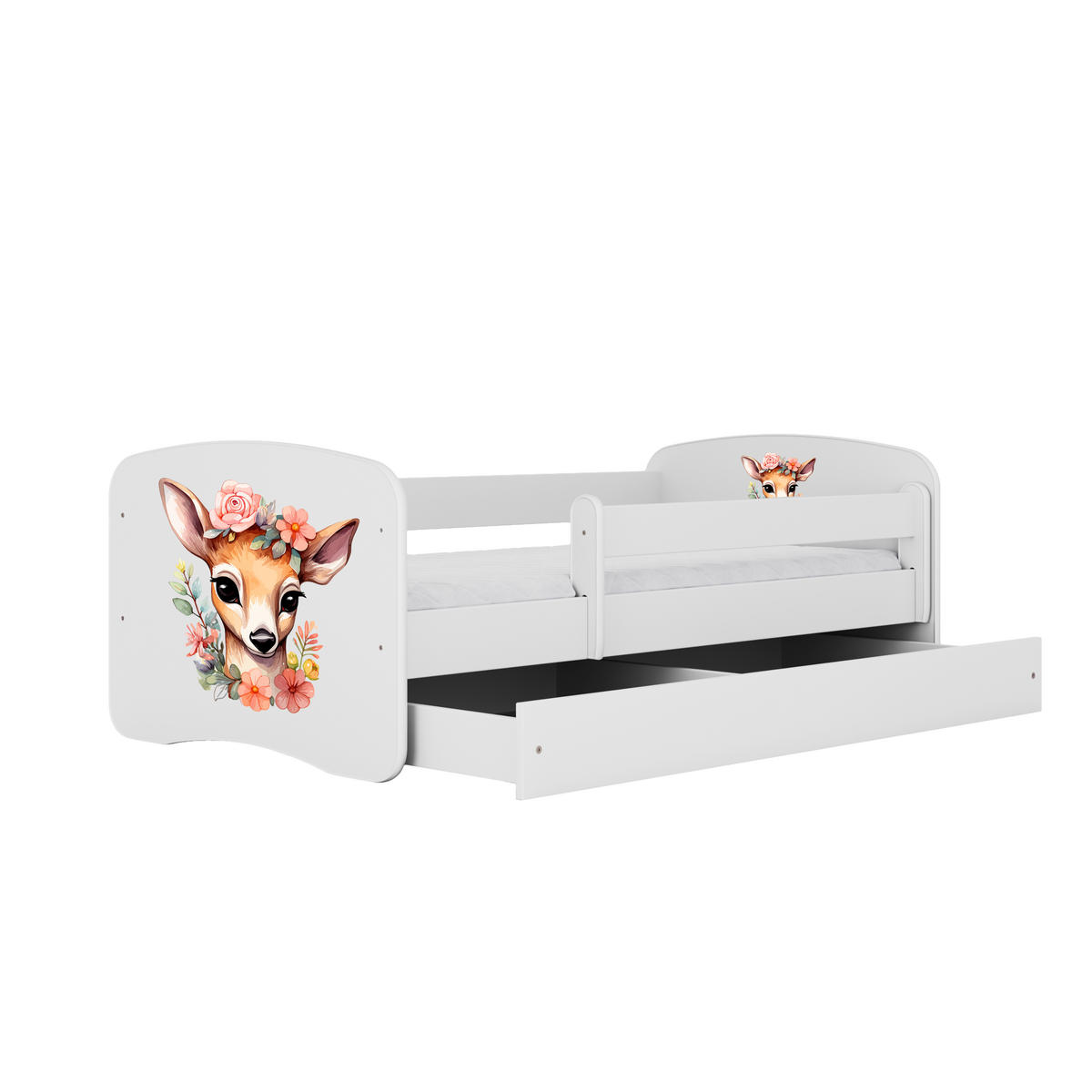 KINDERBETT Bambi mit Schublade und Matratze 180/80 - Weiß, Holzwerkstoff (80/180cm) - RAUMHIRSCH FURNITURE