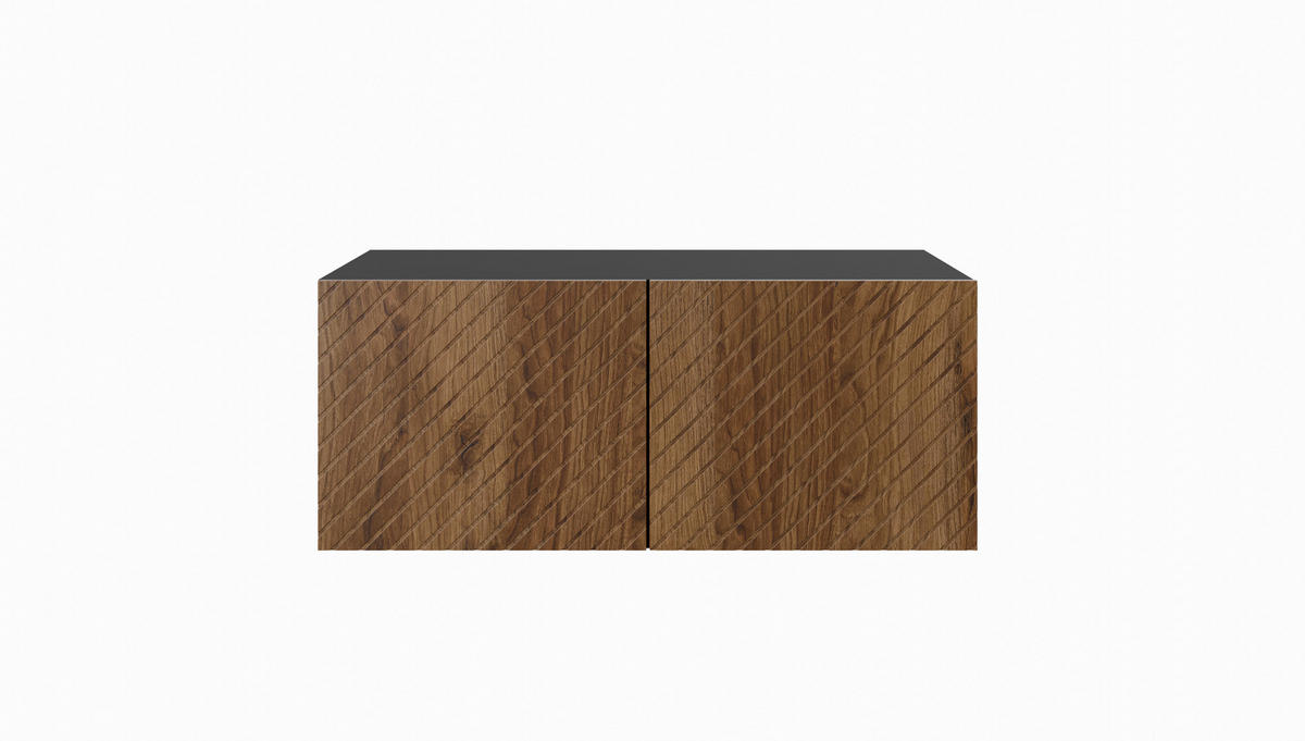 TV-SCHRANK KLER - Wildeiche/Schwarz, Holzwerkstoff (100/41/40cm) - Meblini