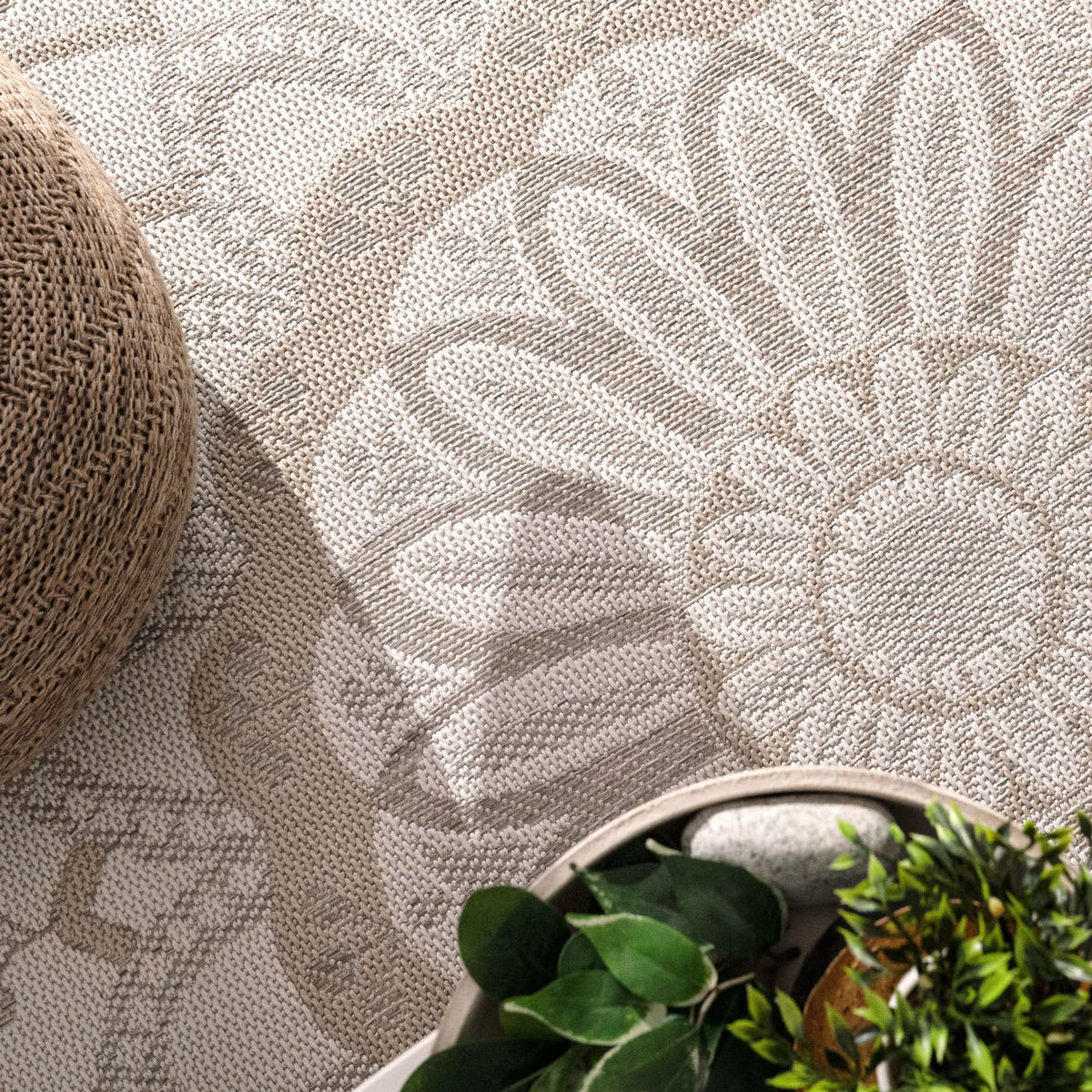FLACHWEBTEPPICH, mit Mandala-Muster, Sand, 200 x 280 cm - Beige, Textil (200/280cm) - KADIMA DESIGN