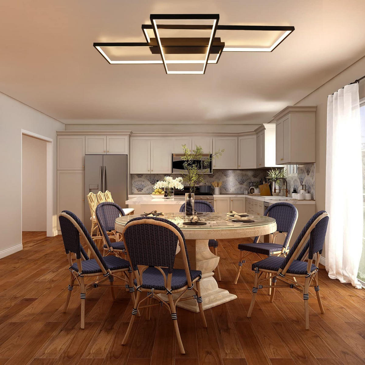 LED-DECKENLEUCHTE Eiswacht 70/8/100 cm - Schwarz, Metall (100/70/8cm) - ZMH