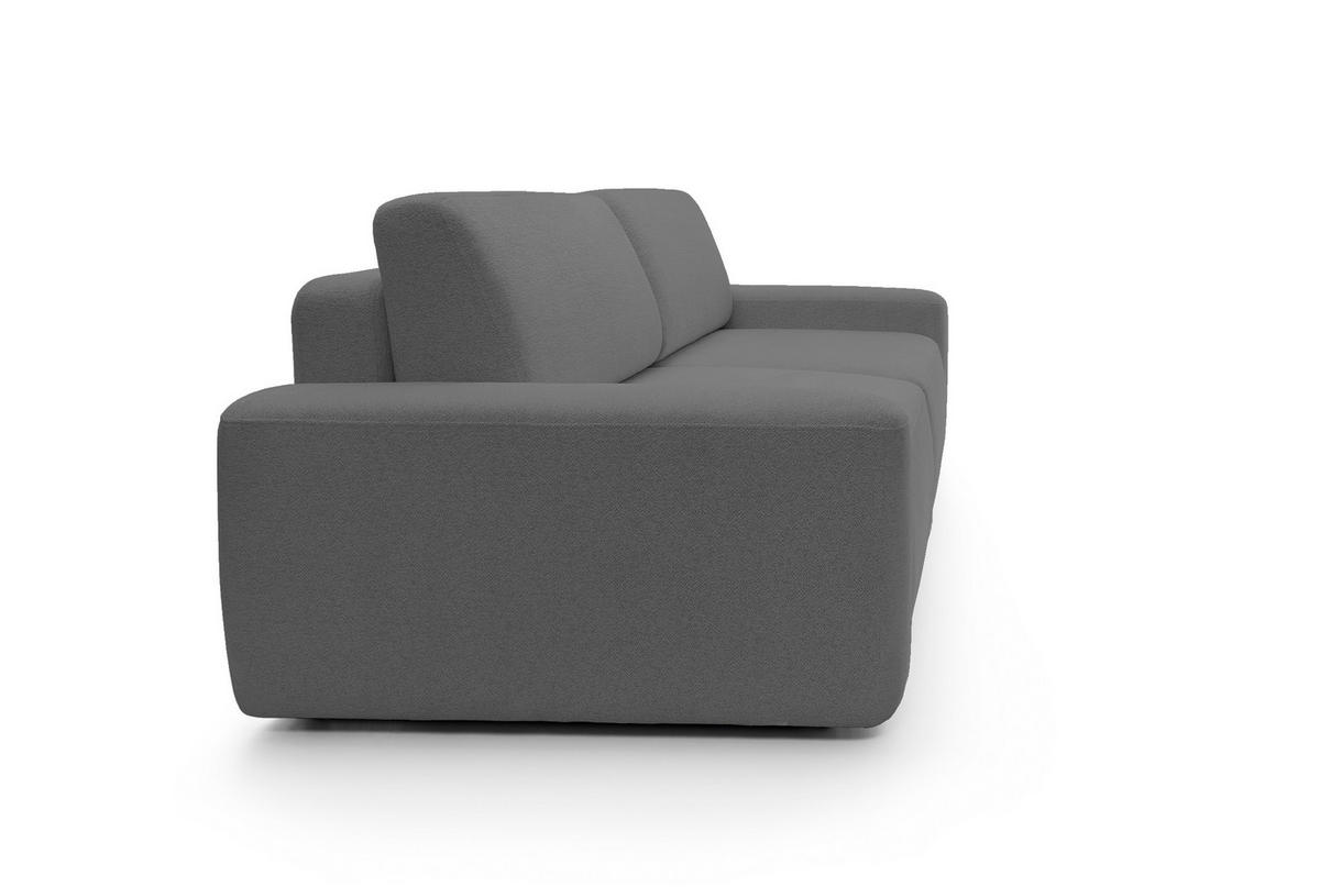 SOFA 4-Sitzer freistehend, Bettzeugcontainer, Polsterung aus PUR-Schaum, Stoff Raven, Schlaffunktion: 120x200 cm, Größe: 257x82x105 cm, Grau - Grau, Holz/Textil (257/82/105cm) - DomoHome
